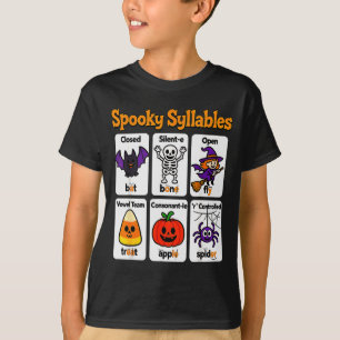 Skrämmande stavelses lärare kostym Halloween klass T Shirt