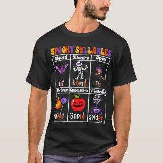 Skrämmande stavelses lärare rolig Halloween T Shirt