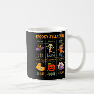 Skrämmande stavelses lärare rolig Halloween utbild Kaffemugg