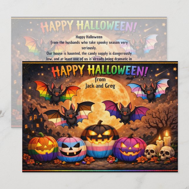 🎃Skrämmande & Stolt Förhäxad Med Stolthet  Inbjudningar (Fram/baksida)