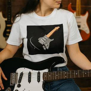 Skrämmande, svart, elektriskt Guitar Musical Instr T Shirt