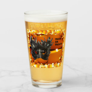 Skrämmande svart Halloween-mask Glaskopp