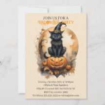 Skrämmande svart katt Halloween