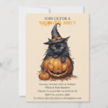 Skrämmande svart katt Halloween