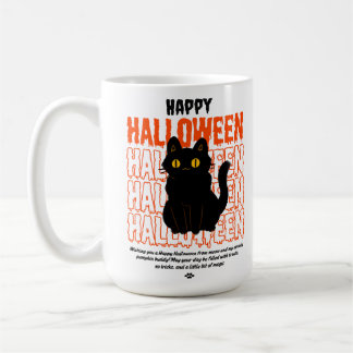 Skrämmande svart katt Halloween Kaffemugg