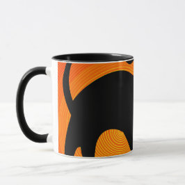 Skrämmande svart katt Halloween Mugg