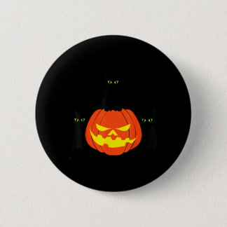 Skrämmande svart katt Halloween-pumpa Katter Jack Knapp