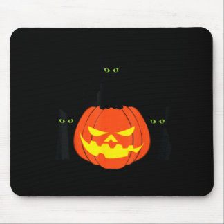 Skrämmande svart katt Halloween-pumpa Katter Jack Musmatta