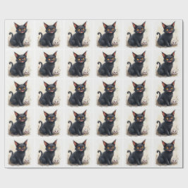 Skrämmande svart katt presentpapper