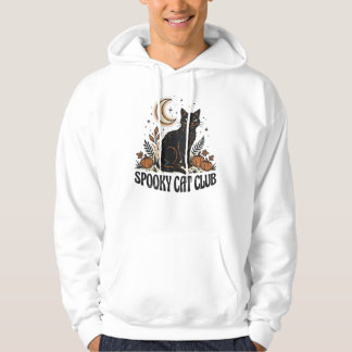 Skrämmande svart katt vintage 70-tal höst Hallowee Hoodie