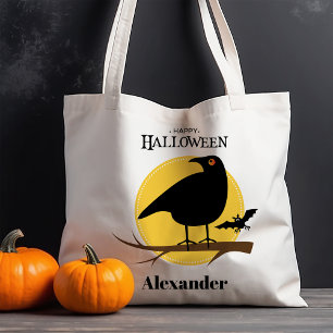 Skrämmande Svart Korp Halloween Tygkasse