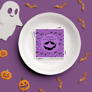 Skrämmande Svart Lila Glad Halloween Födelsedagsfe Pappersservett