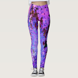 Skrämmande svart och karmosinfärgad liljeträdgårds leggings