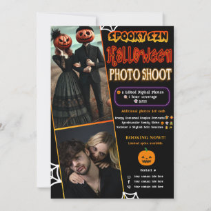 Skrämmande Szn Glow Halloween Fotosession Fotograf Inbjudningar