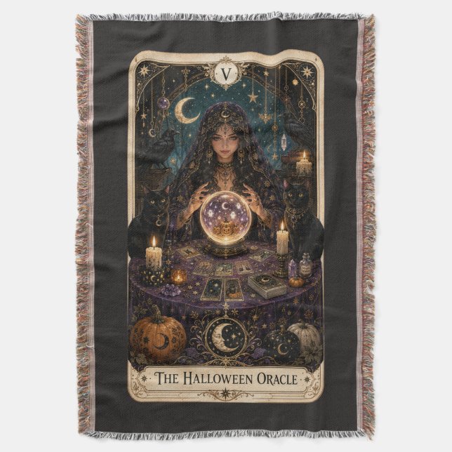 Skrämmande Tarot Filt (Framsidan Vertikal)
