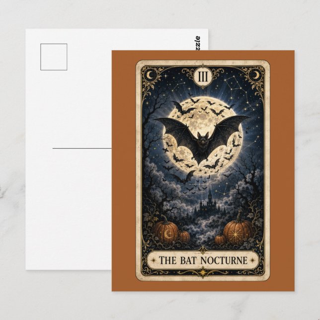 Skrämmande Tarot Vykort (Fram/baksida)