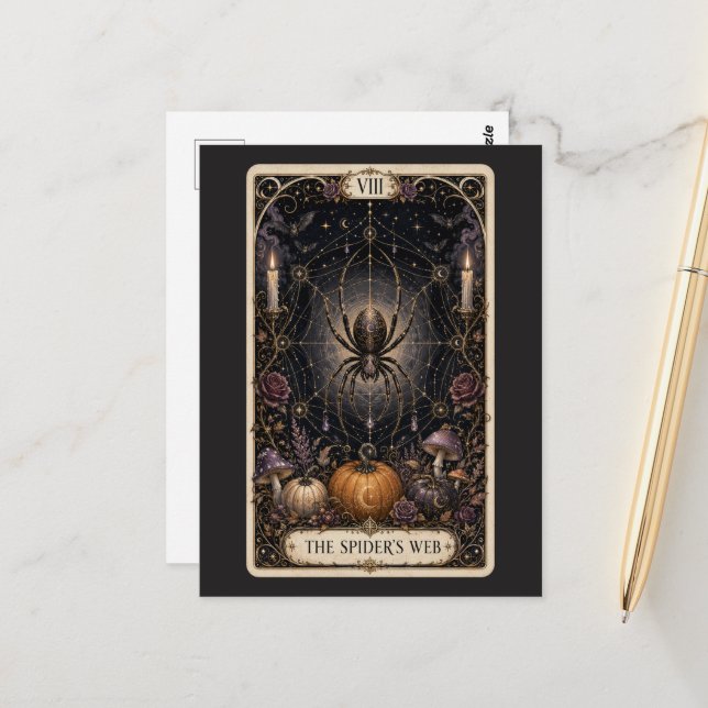 Skrämmande Tarot Vykort (Fram/Back In Situ)