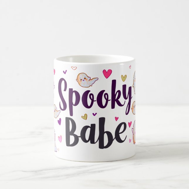 Skrämmande tjej-mugg | Söt Halloween-kaffekopp Kaffemugg (Center)