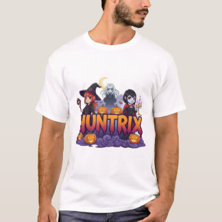 Skrämmande tjejgäng med pumpor och droppande text t shirt