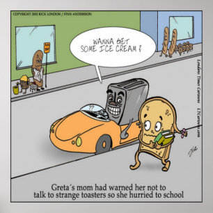 Skrämmande Toast Funny Affisch