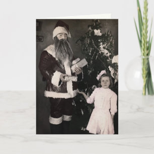 Skrämmande tomte julkort helgkort