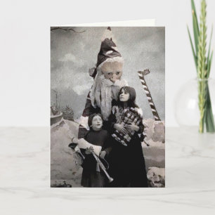 Skrämmande tomte julkort helgkort