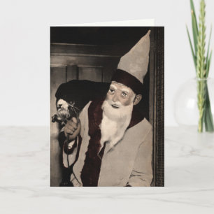 Skrämmande tomte julkort helgkort