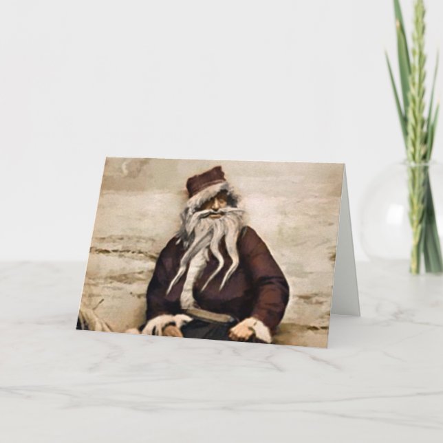 Skrämmande tomte julkort helgkort (Framsida)