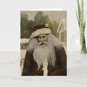 Skrämmande tomte julkort helgkort