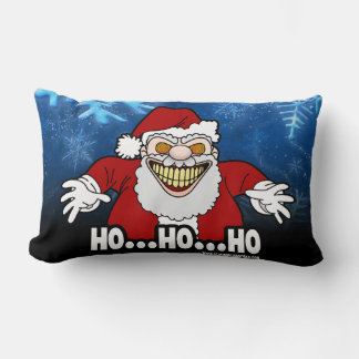 Skrämmande tomte skruvade grafik HOHOHO Lumbarkudde
