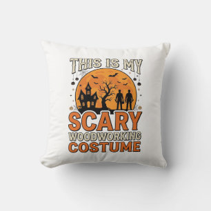 Skrämmande träbearbetningskostym Halloween Vintage Kudde