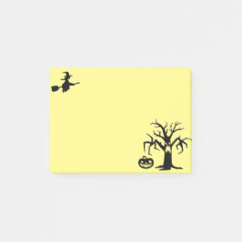 Skrämmande träd, häxa och pumpa post-it block