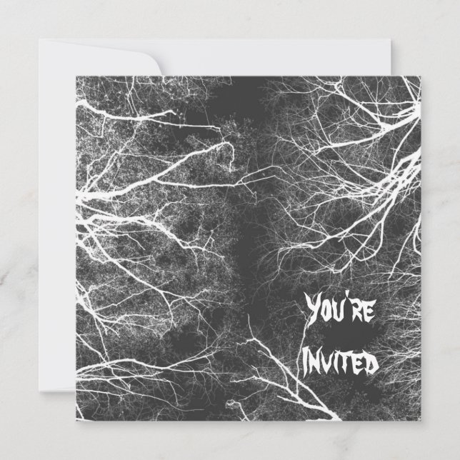 Skrämmande Träd Inbjudningar (Framsida)