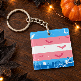 Skrämmande Trans Pride Flagga Halloween Kyrkogård