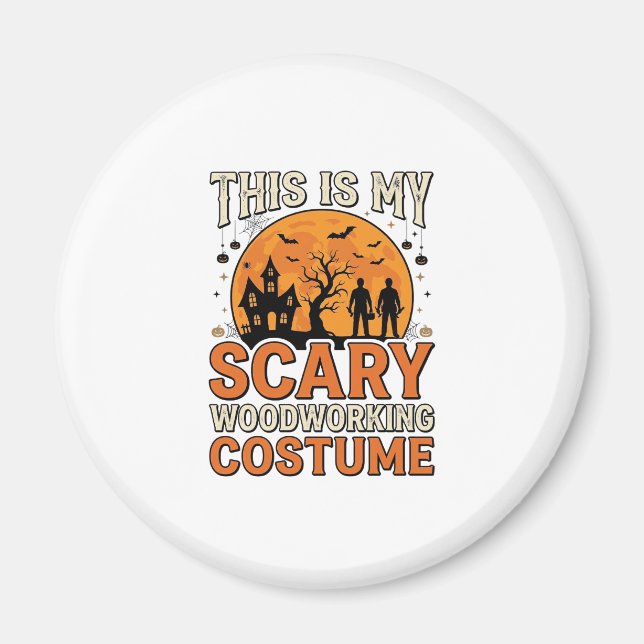 Skrämmande Träslöjdskostym Halloween Vintage Desig Magnet (Framsidan)