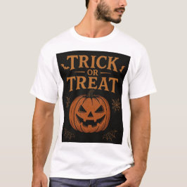 Skrämmande ”Trick or Treat” Halloween-pumpadesign T Shirt