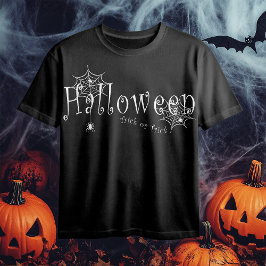 Skrämmande Trick or Treat Halloween Spindeldesign T Shirt