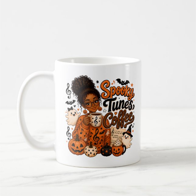 Skrämmande Tunes Kaffemug – Musiklärare Gåva Kaffemugg (Vänster)