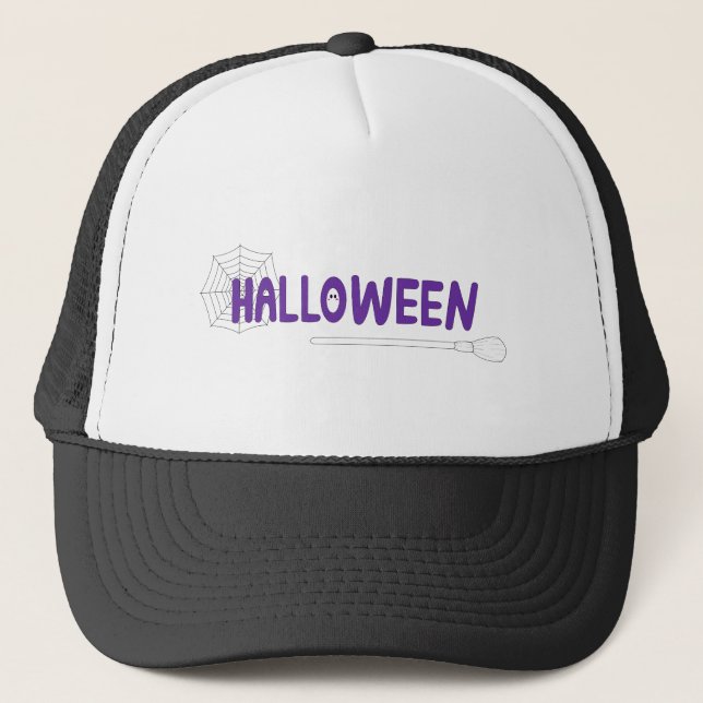 Skrämmande typsnitt med lila Halloween-stämning Keps (Framsida)