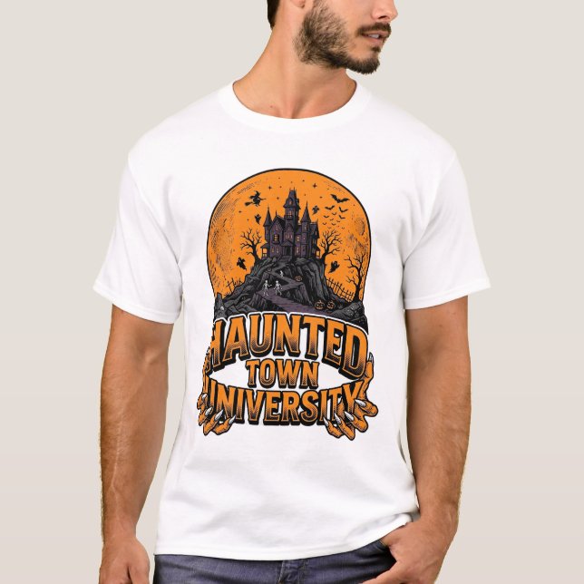 Skrämmande universitets T-shirt i vintage Hallowee (Framsida)