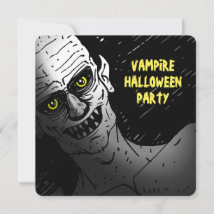 Skrämmande vampyr Halloween-fest-inbjudan Inbjudningar