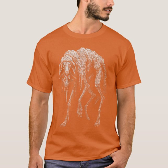 Skrämmande varg får skräckskräck folklore gotisk a t shirt (Framsida)