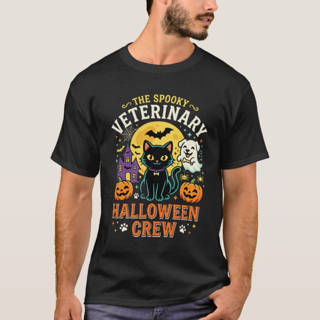 Skrämmande veterinär Halloween besättning design T Shirt (Framsida)