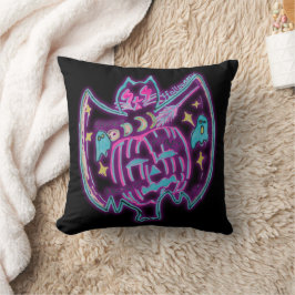 Skrämmande vibbar om det Handritad häxa Halloween Kudde