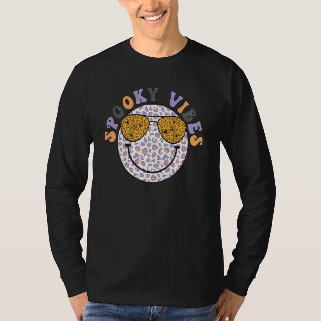 Skrämmande Vibrationer Glad Ansikte Leopard Mönste T Shirt (Framsida)