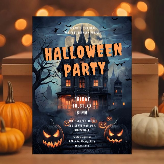 Skrämmande viktoriansk hus Halloween-fest inbjudan (Skapare uppladdad)