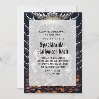 Skrämmande Vintage Gotisk Halloween Kostymfest Inbjudningar