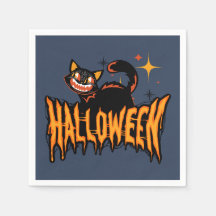 Skrämmande Vintage Svart Katt Halloween