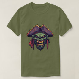 Skrämmande vintagepirat Skalle Zombie T-Shirt