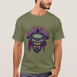 Skrämmande vintagepirat Skalle Zombie T-Shirt